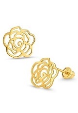 superb rose cubic zirconia baby gold earrings